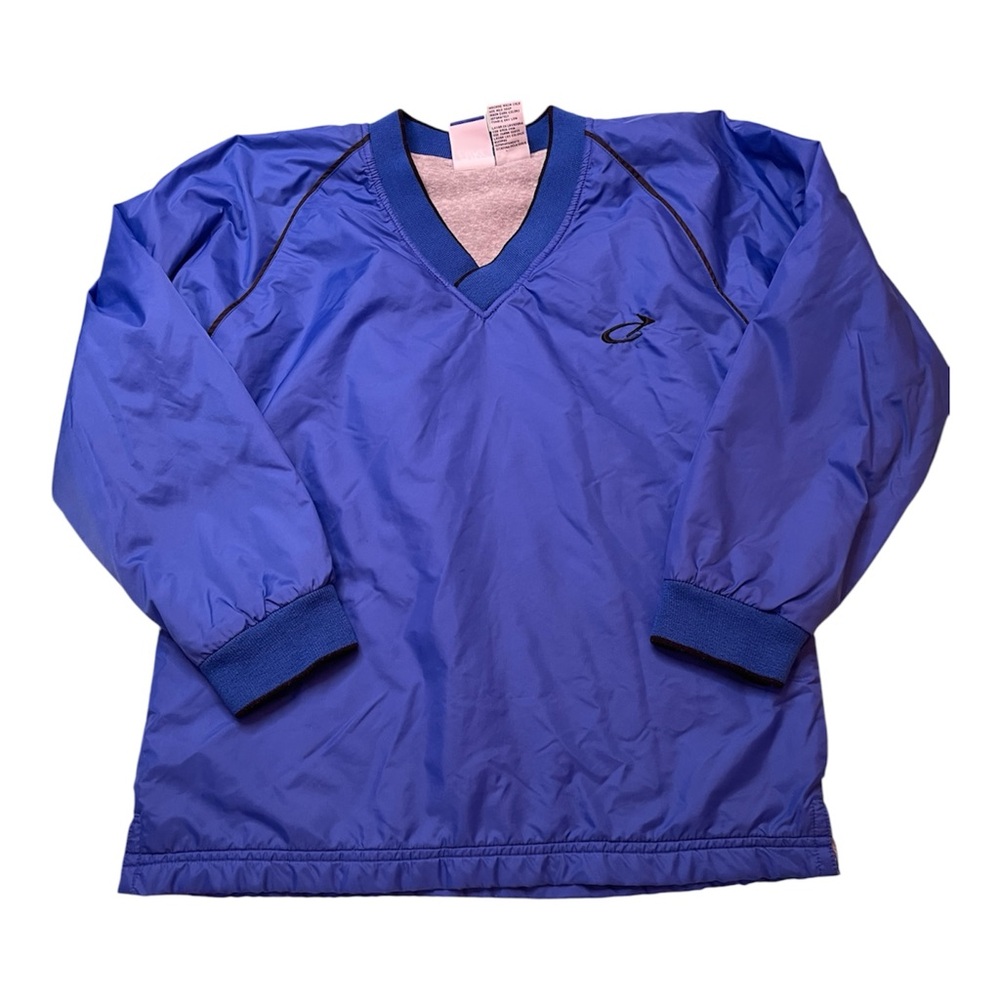 Vintage BIKE Windbreaker Pullover Youth M 10-12 Blue Nylon Lined 90s Style